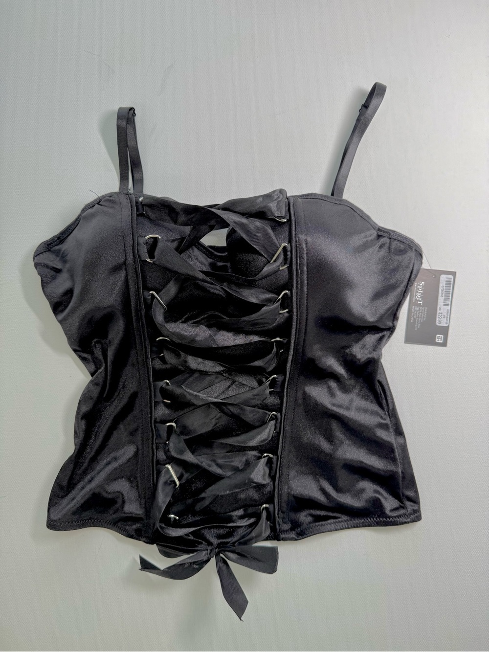 Hot Topic Black Bustier Corset Top Sexy Whimsygoth Dark Romantic Sexy Chic Sz L